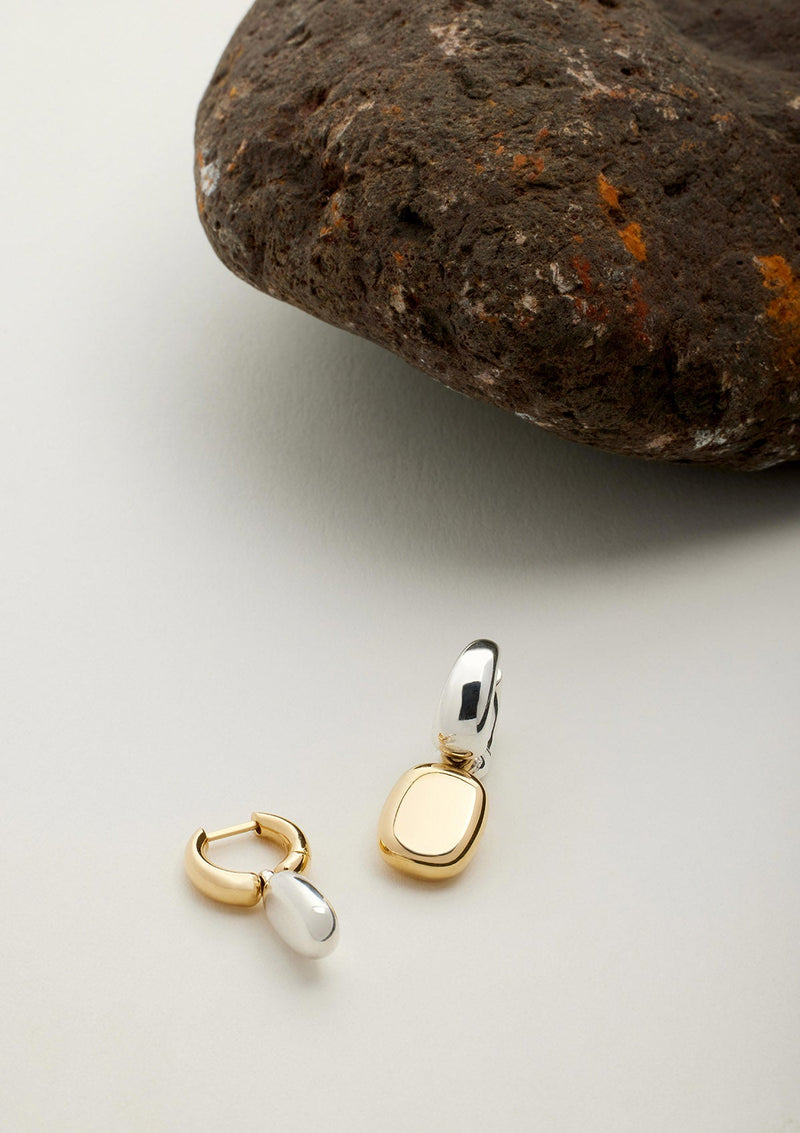 Key Earring 18K Gold & Silver