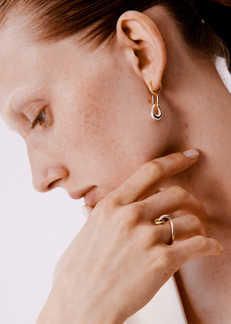 Force Earrings 18K Gold & Silver