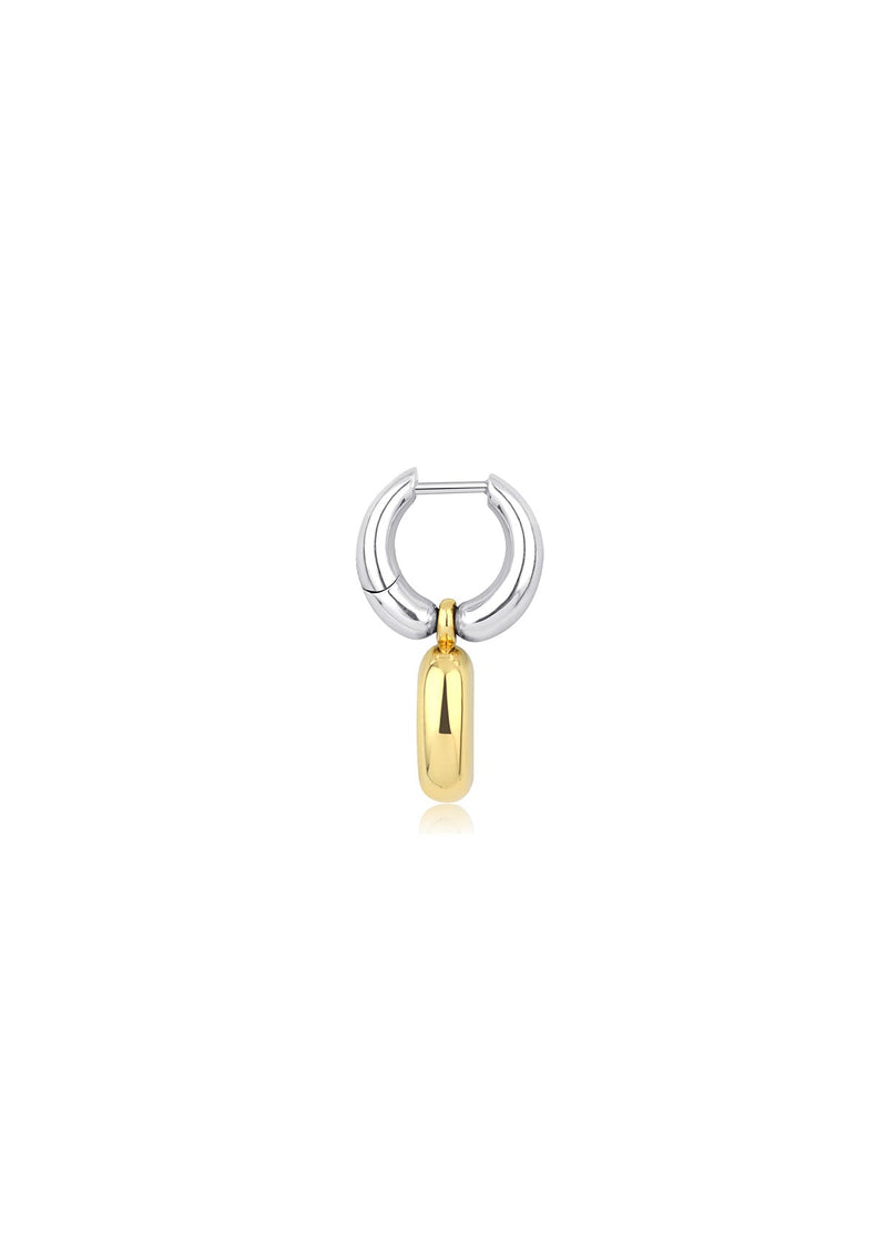 Lock Earring 18K Gold & Silver