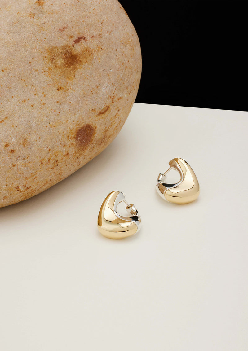 Ray Earrings 18K Gold & Silver