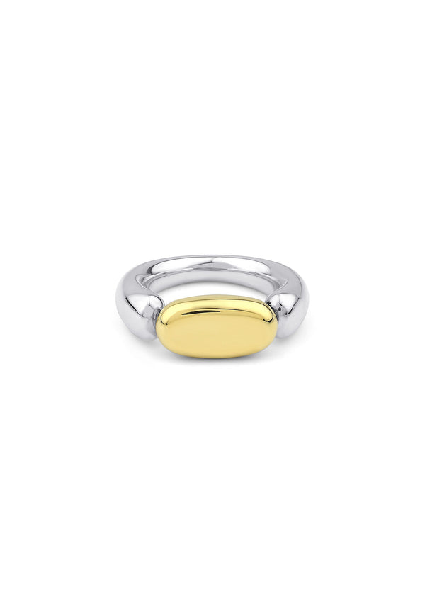 Stone Ring 18K Gold & Silver