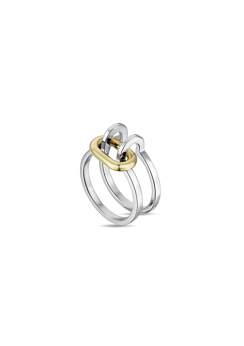 Bolt Ring Silver & 18K Gold