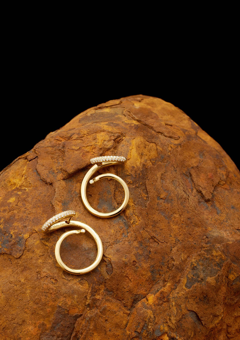 Coil Earrings 18K Gold & Diamond
