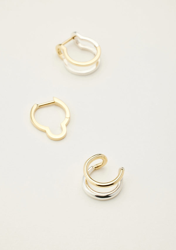 Fusion Earrings 18K Gold & Silver
